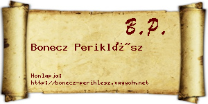 Bonecz Periklész névjegykártya